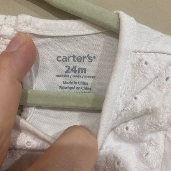 Carters long sleeve white top eyelit detail 24 months. - Picture 4 of 5